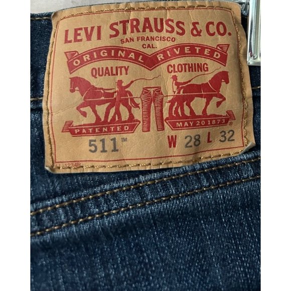 Levi's Men's 511 Dark Wash Slim Fit Jeans Size 28/32 - Picture 3 of 7